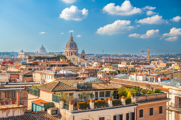 Fototapeta na wymiar Rome, Italy Rooftop Skyline at Dusk