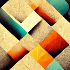 Seamless pattern abstract geometric shapes. AI generative.