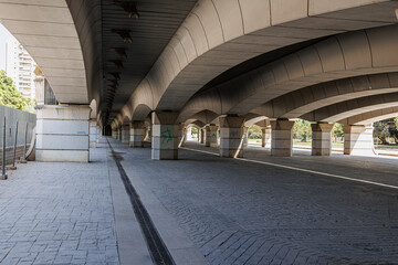 Under a Valencian Bridge in Turia Park, Spain