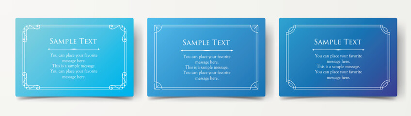 高級感のあるカードデザイン。アンティークな装飾デザイン。エレガントな縁の模様。