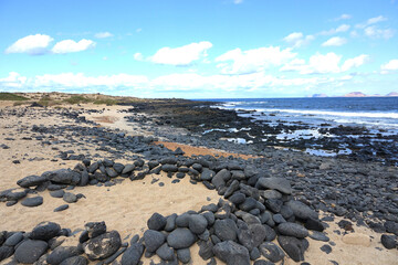 Lanzarote. The volcanic and sandy beaches of Famara
