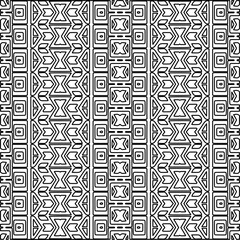 Stylish texture with figures from lines.
Abstract geometric black and white pattern for web page, textures, card, poster, fabric, textile. Monochrome graphic repeating design. 