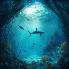 Underwater background, Generative ai