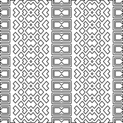 Stylish texture with figures from lines.
Abstract geometric black and white pattern for web page, textures, card, poster, fabric, textile. Monochrome graphic repeating design. 