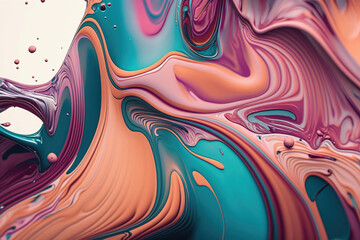 Marbled acrylic paint flowing texture creative background smooth flow - created with AI