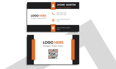 Black and Orange creative business card template for corporate company, Modern corporate concept card design vector set