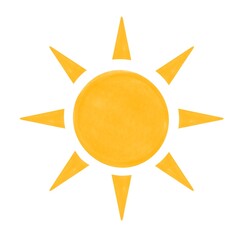 Yellow Sun watercolor illustration on a white background