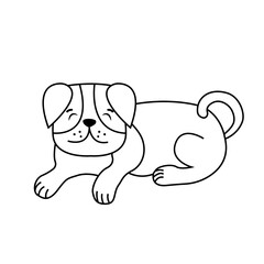 Hand Drawn silhouette  dog. For design logo, visit card, etc. Vector illustration