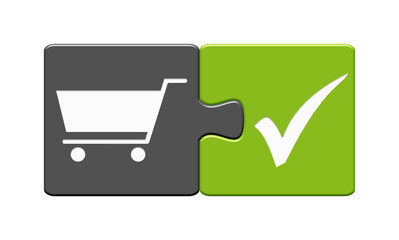 Ware bestellen - Puzzle Button gr&uuml;n grau