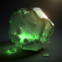 Realistic high quality filigreen Kryptonite Glowing Generative AI