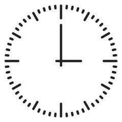 Round clock face. Time scale line icon