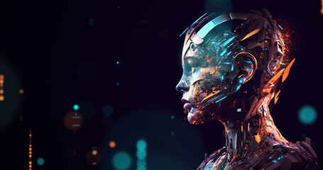 Chatbot powered by generative AI technology, NLP. Generative and Chat AI, Technology background for Artificial Intelligence (AI). intelligent dialogue between man and machine. Generative AI