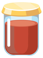 Homemade juice mason jar. Cartoon glass icon