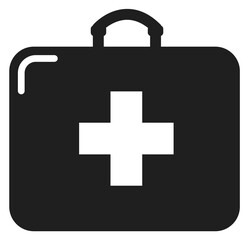 Obraz premium First aid lit black icon. Medical pack