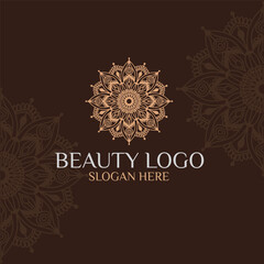 luxury mandala floral beauty spa logo design