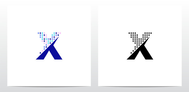 Partial Dots On Letter Logo Design X