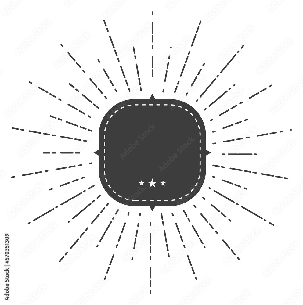 Wall mural retro badge template with decorative bursting rays