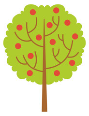 Fruit tree icon. Garden symbol. Natural plant