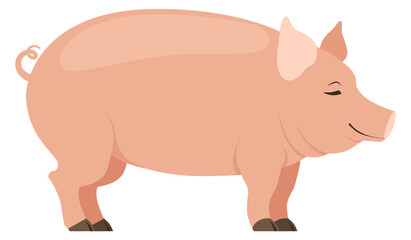 Pig icon. Cute livestock animal. Farm symbol
