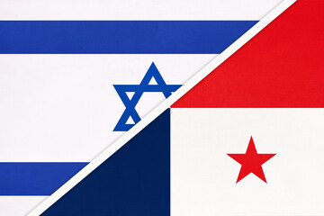 Israel and Panama, symbol of country. Israeli vs Panamanian national flags.