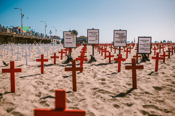 Soldatengräber am Strand