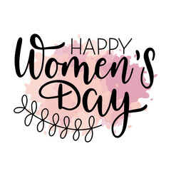 Happy Women's day lettering quote