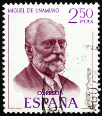 Postage stamp Spain 1970 Miguel de Unamuno, Spanish writer