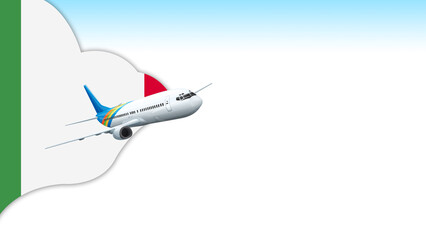 Fototapeta premium 3d illustration plane with Italy flag background for business and travel design