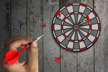 Round dartboard symbol of achievement of success, the concept of focus on the goal