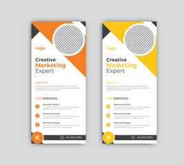 Vector digital marketing modern rack card and dl flyer or roll up banner.