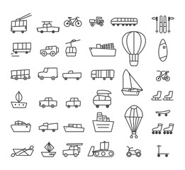 set of doodle transport illustration