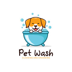 Pet Wash Logo Vector Design Template