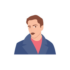 Half body beautiful woman colorful portrait. Avatars for social networks. Vector illustration in flat style.