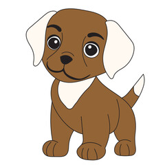 puppy character on white background isolated