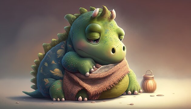cute and lazy dino