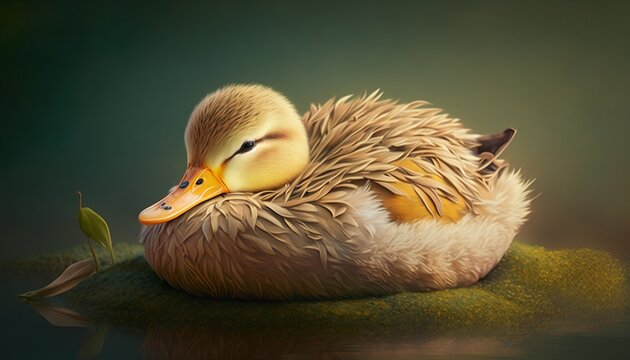 cute and lazy duck