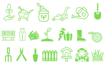 gardening icons set illustrator vector 