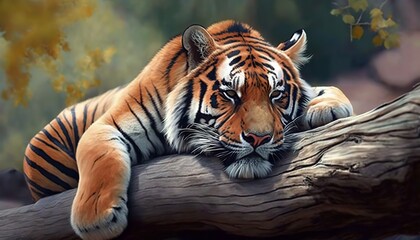 cute and funny lazy tiger