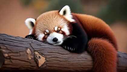 cute and funny lazy red panda