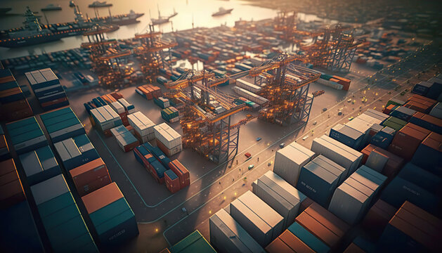 The freight forwarding companies of the future and their customers will bring together multi-sector deliveries. Logistics solutions from the future in the image created with the help of AI