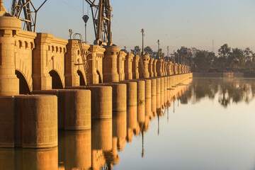 an old bridge over the Nile River 