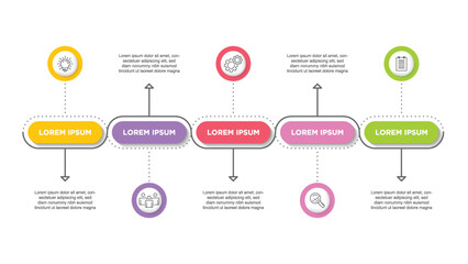 Infographics for business concept with icons and 5 options or steps. For content, diagram, flowchart, steps, parts, timeline infographics, workflow, chart.
