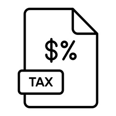 An amazing vector icon of TAX file, editable design