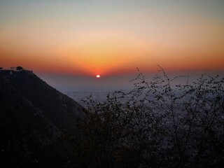 sunset in the mountains