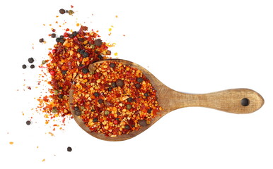 Spicy mixture of spices with chopped lemon peel, chili, peppercorns (black, green and red), mustard...