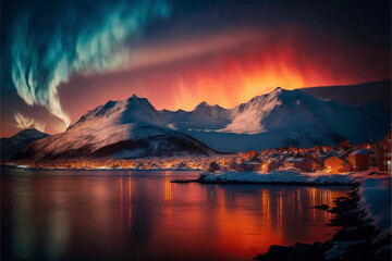 Fototapeta na wymiar The Best Place to See the Auroras Tromsø, Norway