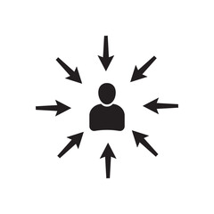 delegation, management icon on white background