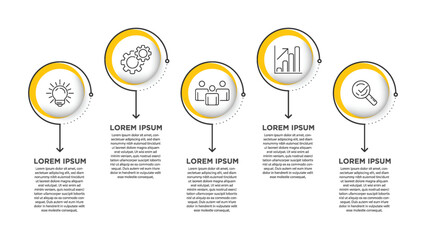 Infographics for business concept with icons and 5 options or steps. For content, diagram, flowchart, steps, parts, timeline infographics, workflow, chart.