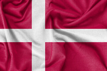 Fototapeta premium Denmark country flag background realistic silk fabric