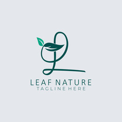 Leaf logo design icons with initial L templates for natural products or companies 